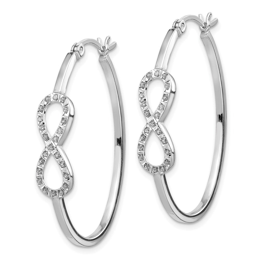Sterlingsilber Diamant Fascination Mystique Platin-beschichtet Unendlichkeit Creolen