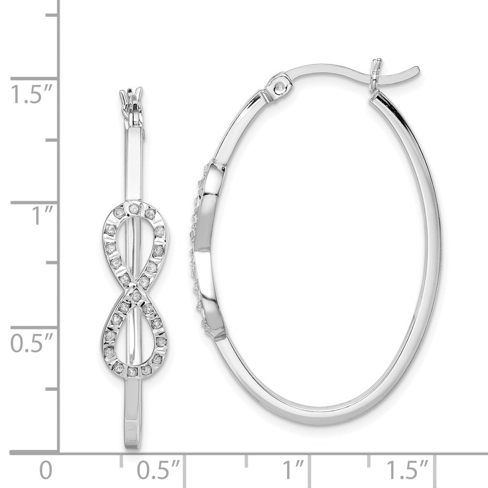 Sterlingsilber Diamant Fascination Mystique Platin-beschichtet Unendlichkeit Creolen