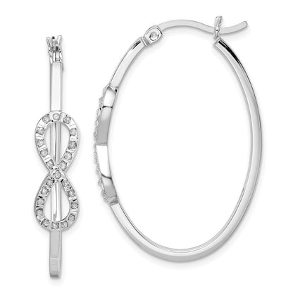 Sterlingsilber Diamant Fascination Mystique Platin-beschichtet Unendlichkeit Creolen