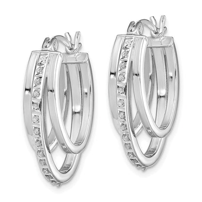 Sterlingsilber Diamant Fascination Mystique Platin-beschichtet Multi Creolen