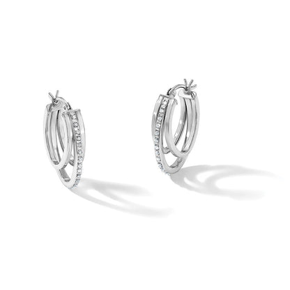 Sterlingsilber Diamant Fascination Mystique Platin-beschichtet Multi Creolen