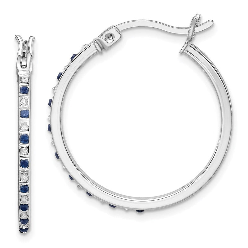 Ss/vergoldet Diamant Fascination Mystique Sterlingsilber 18K Vergoldet und Saphir Creolen