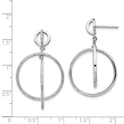 Sterlingsilber Rhodiniert Zirkonia Kreise Hängend Ohrstecker