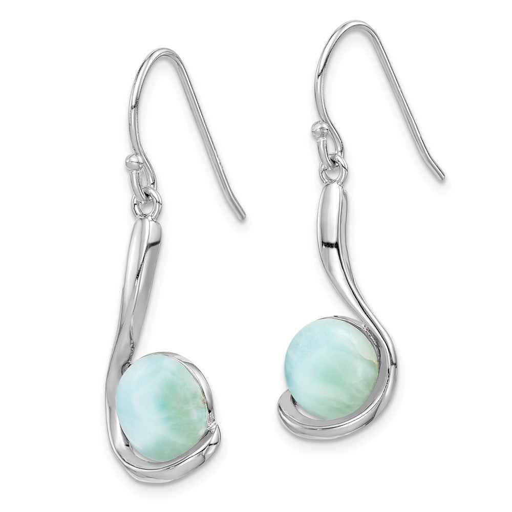 Sterlingsilber Rhodiniert Larimar Wirbel Ohrhänger