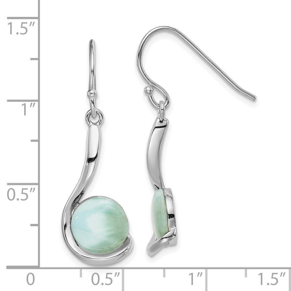 Sterlingsilber Rhodiniert Larimar Wirbel Ohrhänger
