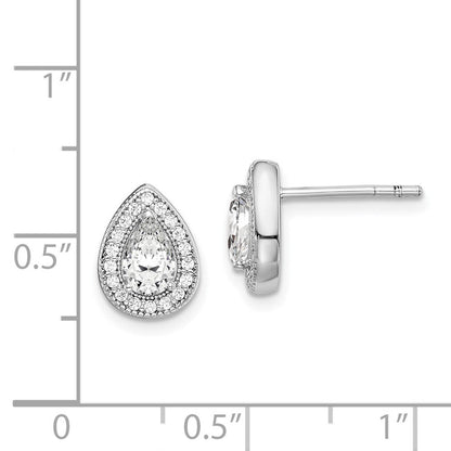 Sterlingsilber Rhodiniert Zirkonia Ohrstecker
