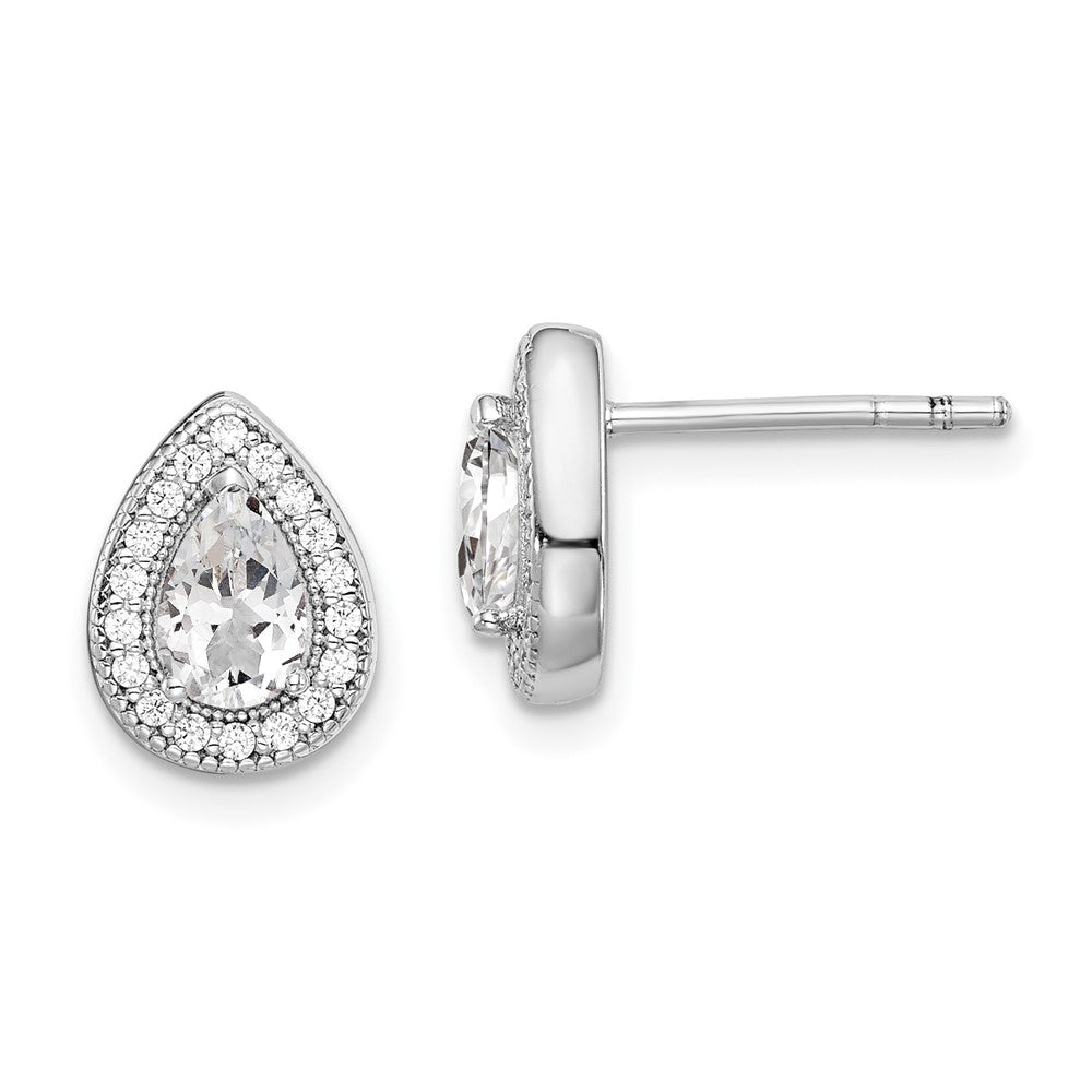 Sterlingsilber Rhodiniert Zirkonia Ohrstecker