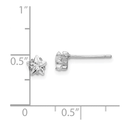 Sterlingsilber Rhodiniert Zirkonia Stern Ohrstecker