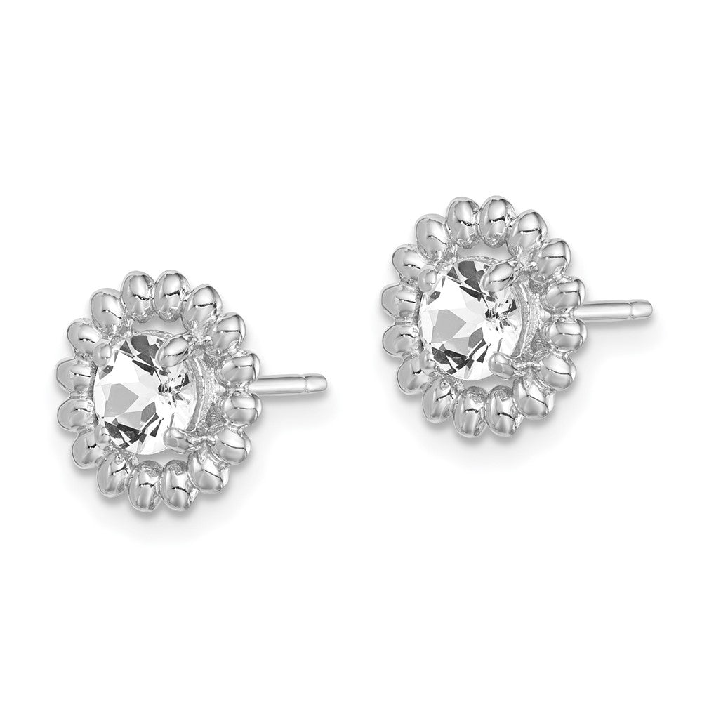 Sterlingsilber Rhod-plat Weiß Topas Ohrringe