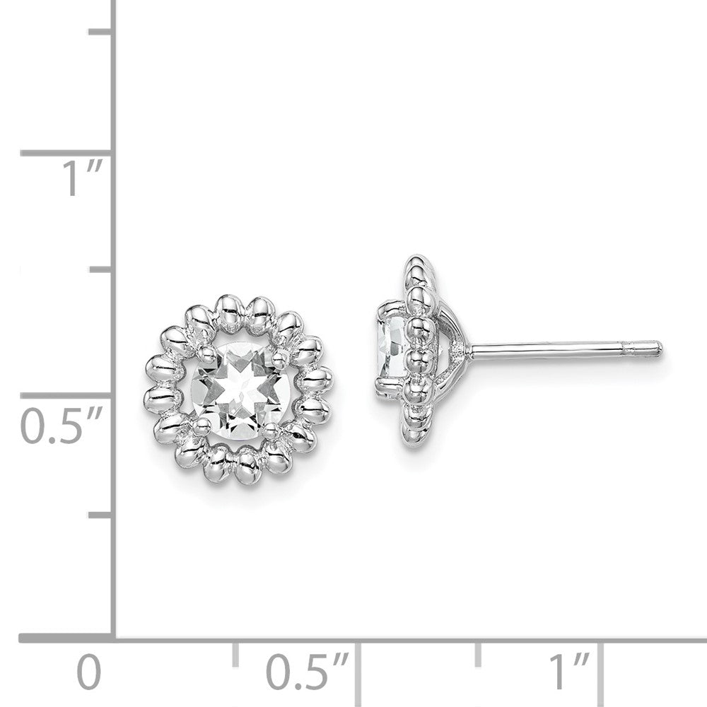 Sterlingsilber Rhod-plat Weiß Topas Ohrringe
