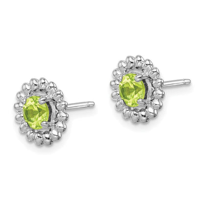 Sterlingsilber Rhod-plat Peridot Ohrringe