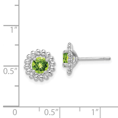 Sterlingsilber Rhod-plat Peridot Ohrringe