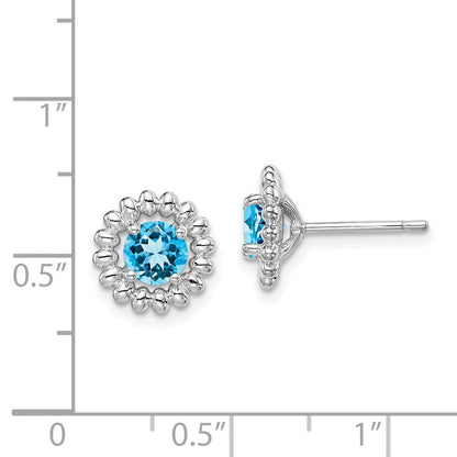 Sterlingsilber Rhod-plat Lb Topas Ohrringe