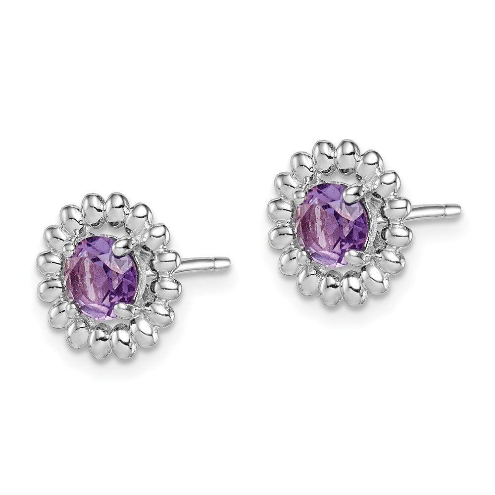 Sterlingsilber Rhod-plat Amethyst Ohrringe