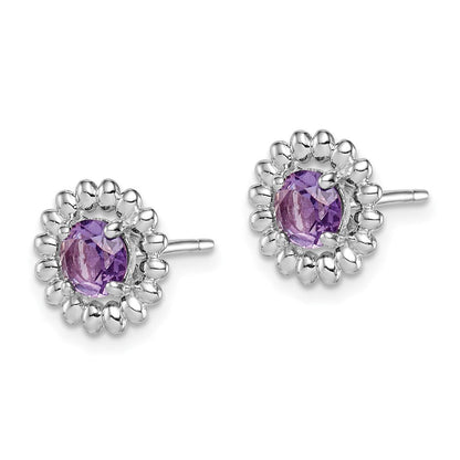 Sterlingsilber Rhod-plat Amethyst Ohrringe