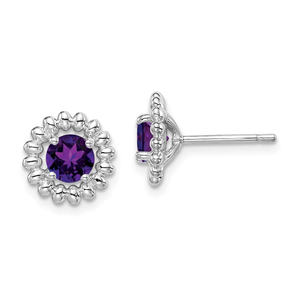 Sterlingsilber Rhod-plat Amethyst Ohrringe
