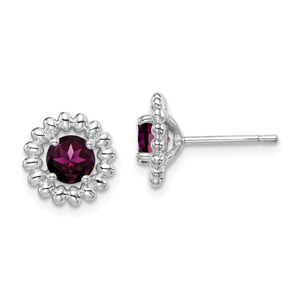 Sterlingsilber Rhod-plat Rhodolith Granat Ohrringe