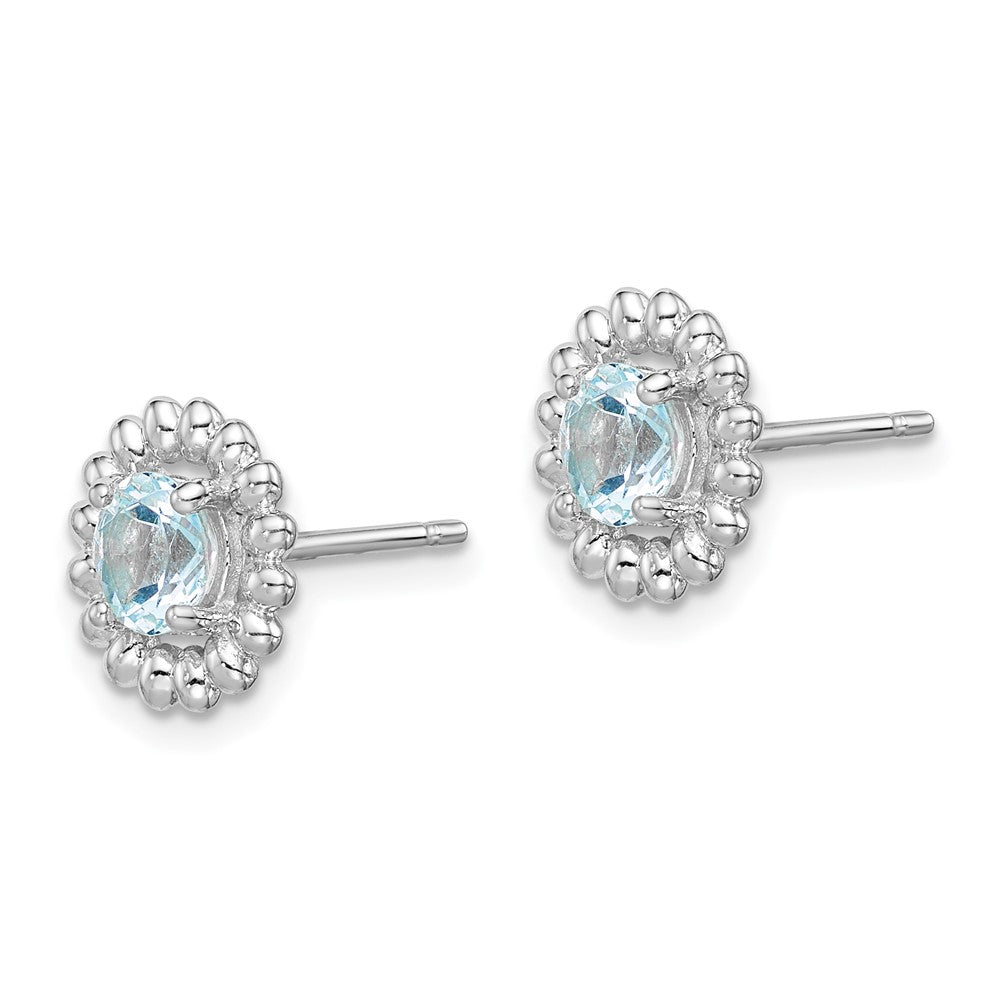 Sterlingsilber Rhod-plat Aquamarin Ohrringe