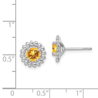 Sterlingsilber Rhod-plat Citrin Ohrringe