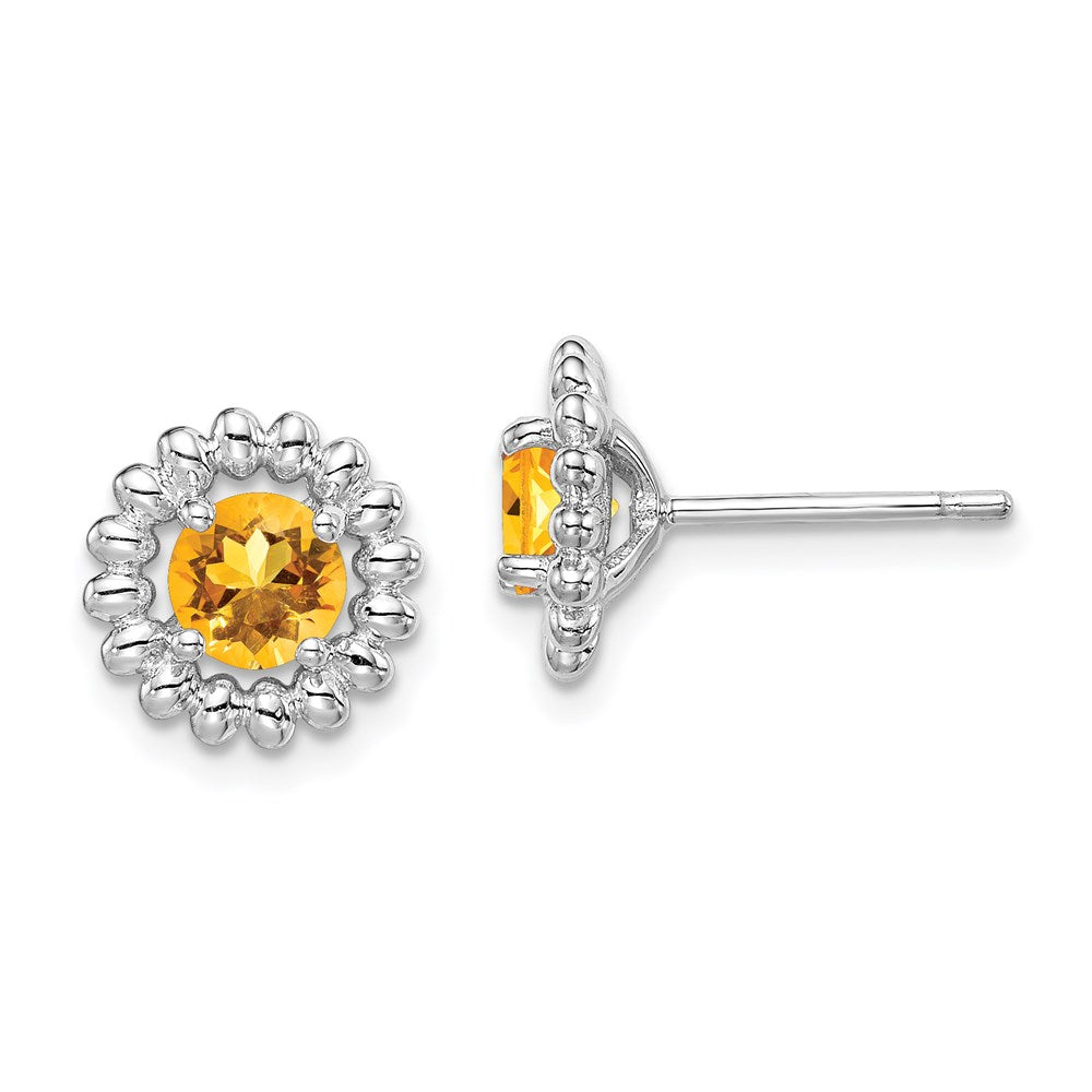 Sterlingsilber Rhod-plat Citrin Ohrringe