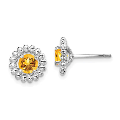 Sterlingsilber Rhod-plat Citrin Ohrringe