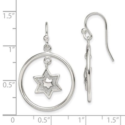 Sterlingsilber Glitzer Emaille Stern Creole Ohrhänger