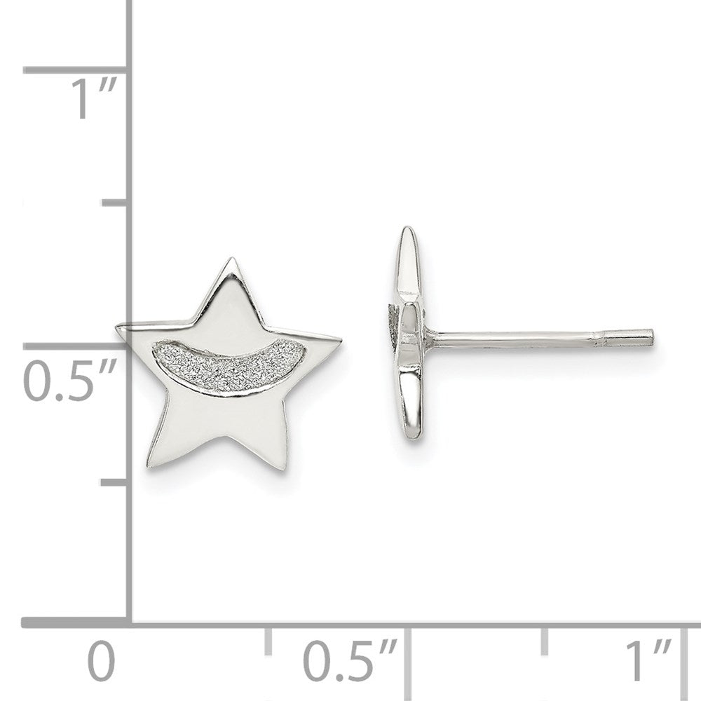 Sterlingsilber Glitzer Stern Ohrringe