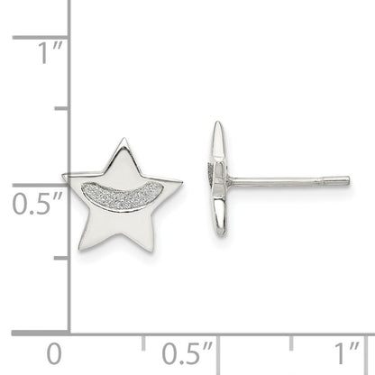Sterlingsilber Glitzer Stern Ohrringe