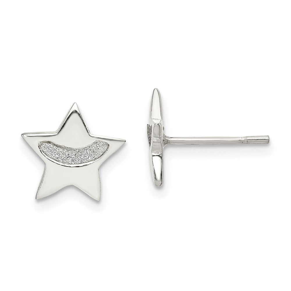 Sterlingsilber Glitzer Stern Ohrringe