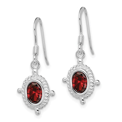 Sterlingsilber Rhodiniert Fantasie Granat Ohrringe