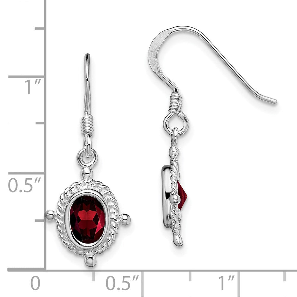 Sterlingsilber Rhodiniert Fantasie Granat Ohrringe