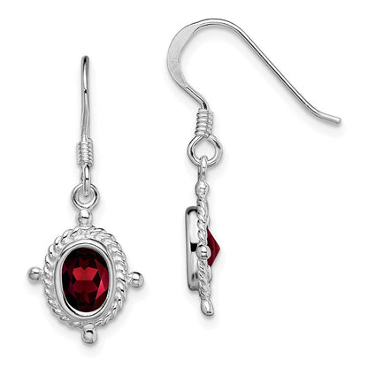 Sterlingsilber Rhodiniert Fantasie Granat Ohrringe