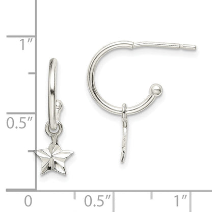 Sterlingsilber Stern Hängend Creolen