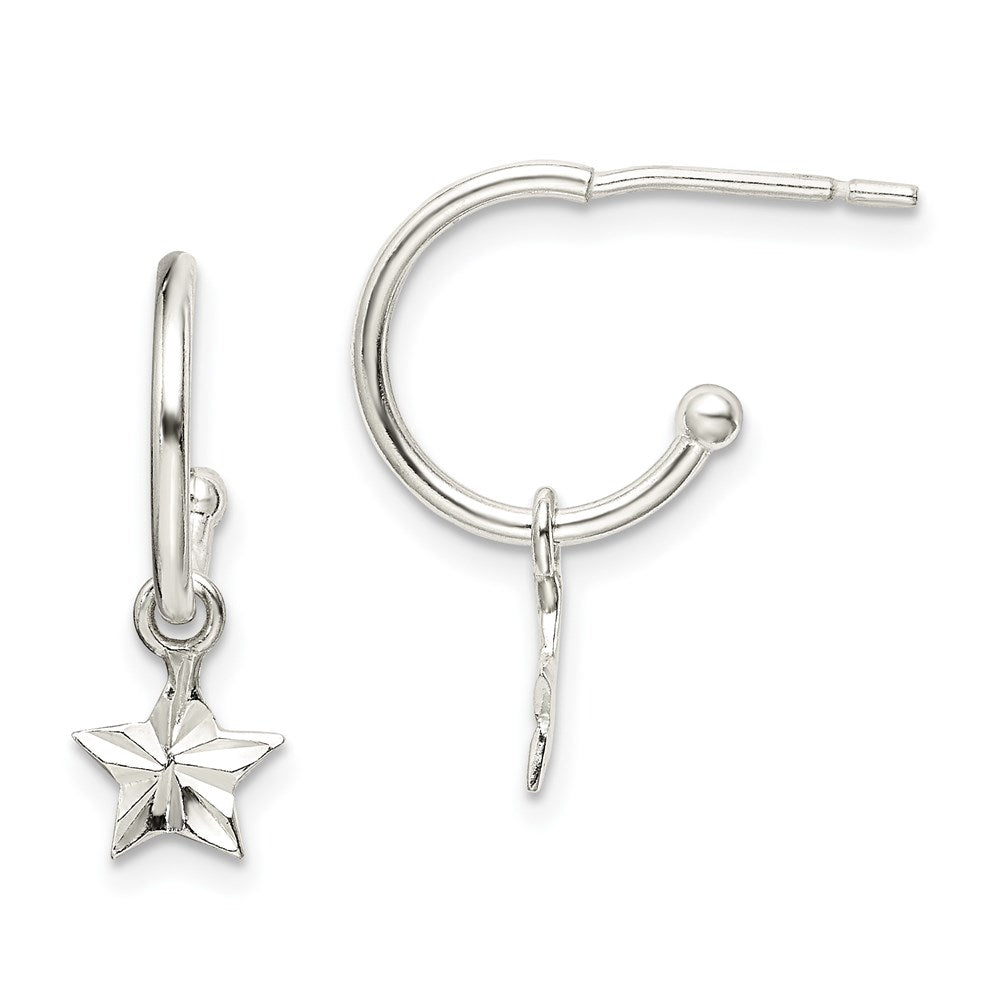 Sterlingsilber Stern Hängend Creolen