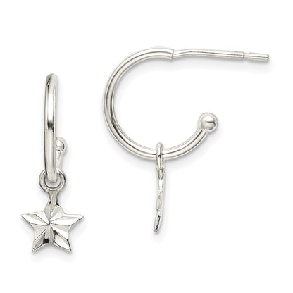 Sterlingsilber Stern Hängend Creolen