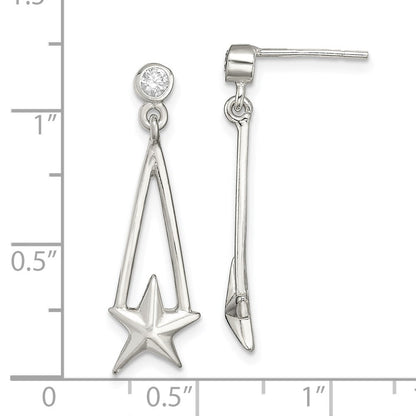 Sterlingsilber Zirkonia Stern Ohrhänger