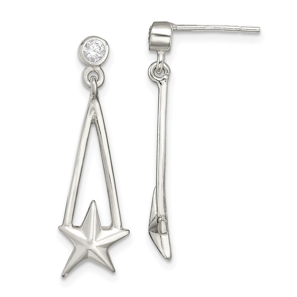 Sterlingsilber Zirkonia Stern Ohrhänger