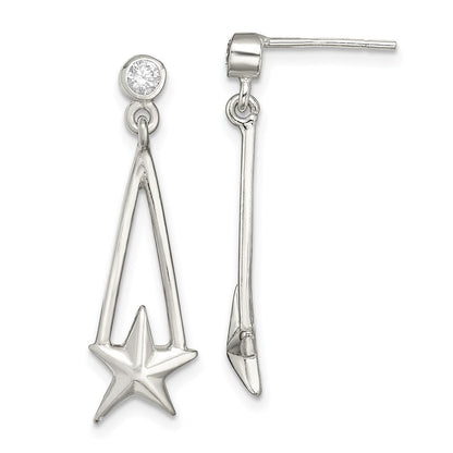 Sterlingsilber Zirkonia Stern Ohrhänger