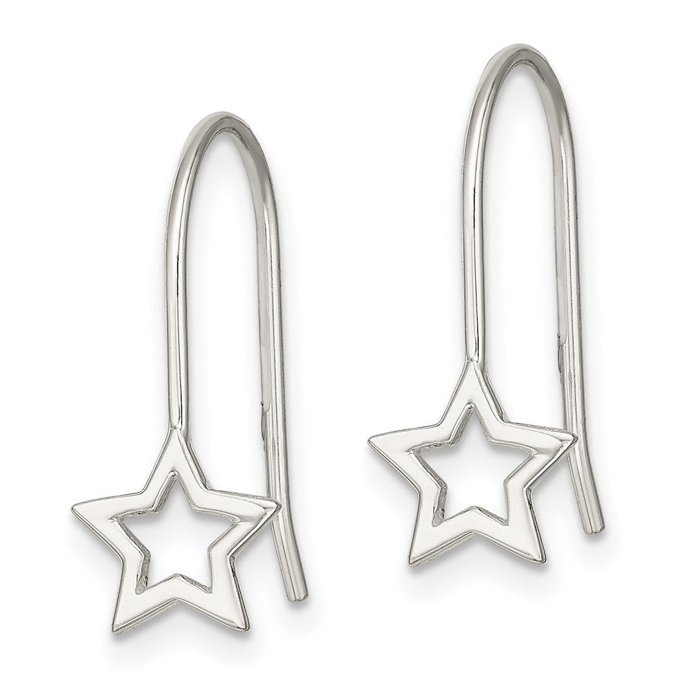 Sterlingsilber Ausgeschnitten Stern Hirte Haken Ohrringe