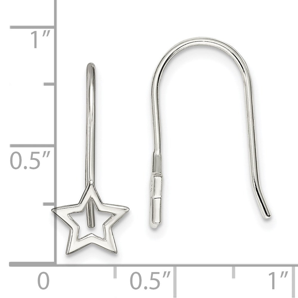 Sterlingsilber Ausgeschnitten Stern Hirte Haken Ohrringe