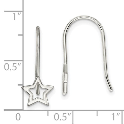 Sterlingsilber Ausgeschnitten Stern Hirte Haken Ohrringe