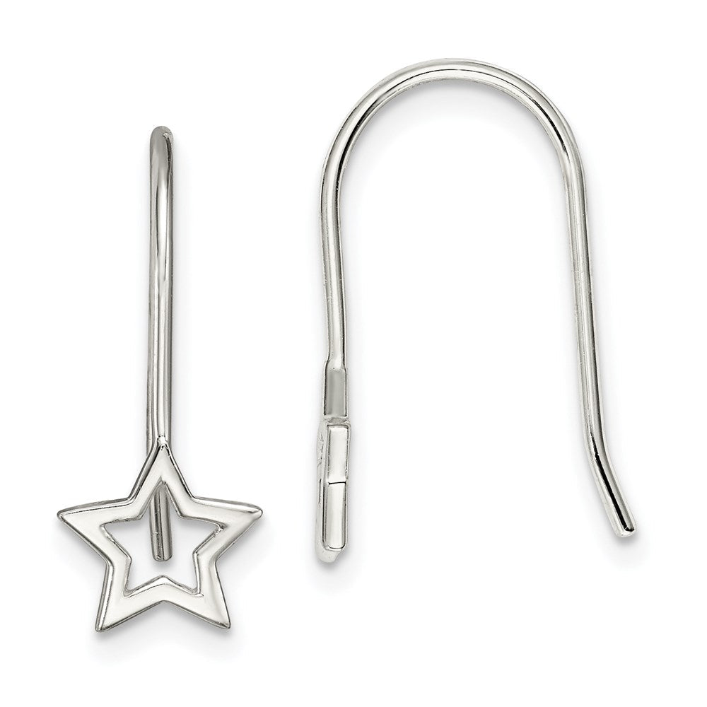 Sterlingsilber Ausgeschnitten Stern Hirte Haken Ohrringe