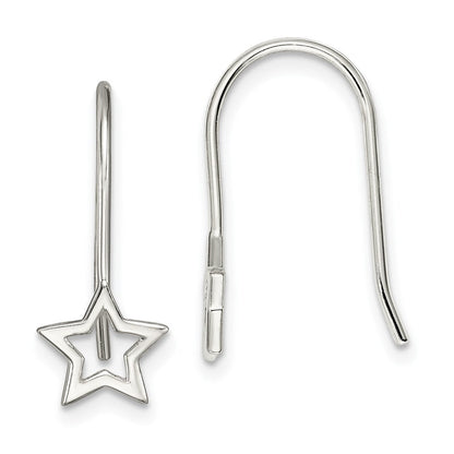 Sterlingsilber Ausgeschnitten Stern Hirte Haken Ohrringe