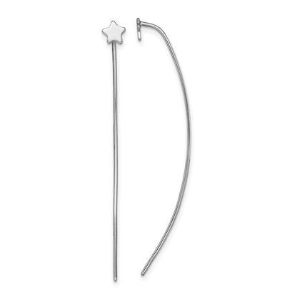 Sterlingsilber Rhodiniert Stern Ohrstecker Durchzieher-Ohrringe