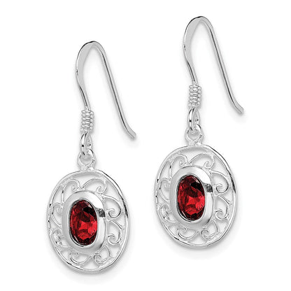 Sterlingsilber Rhodiniert Fantasie Granat Ohrringe
