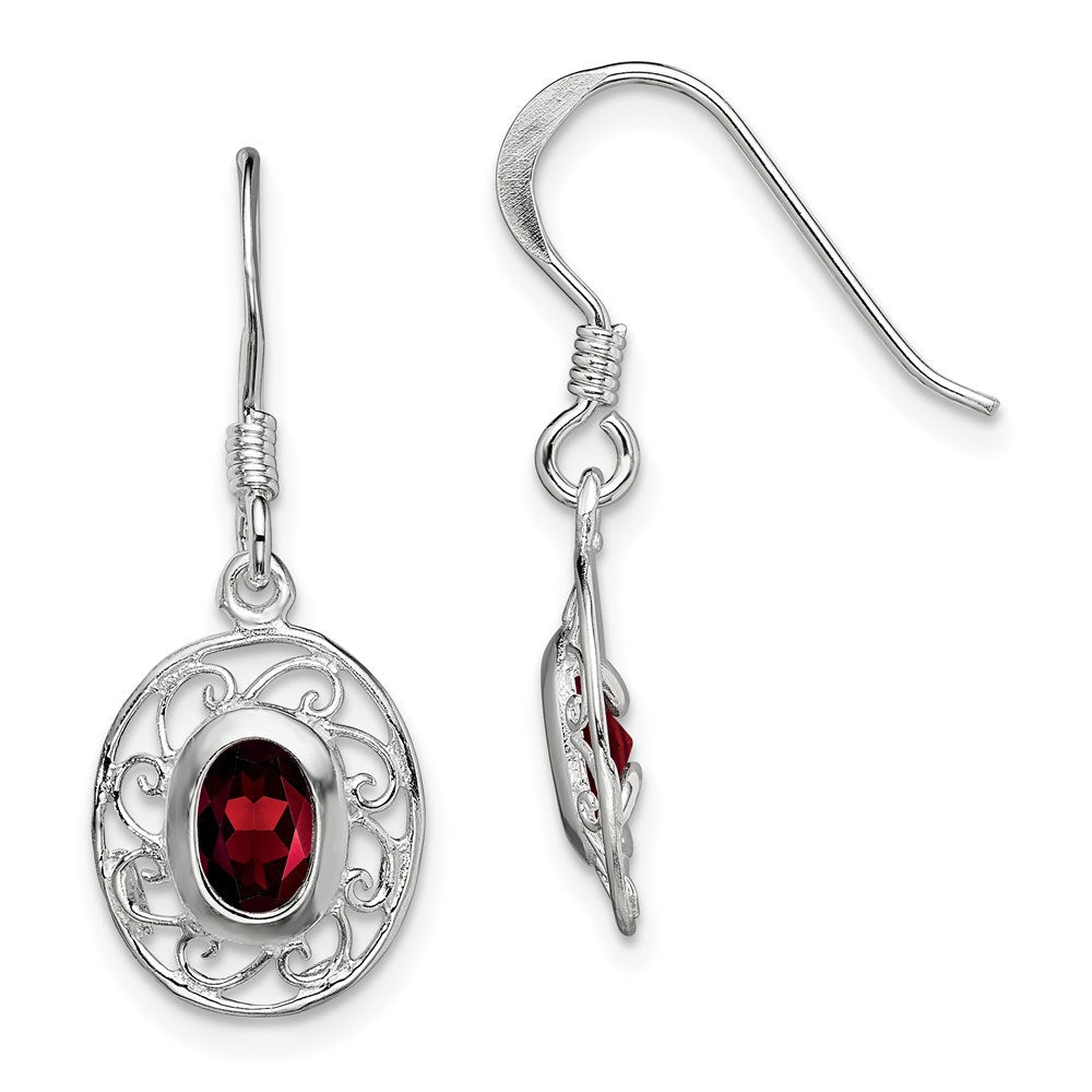 Sterlingsilber Rhodiniert Fantasie Granat Ohrringe