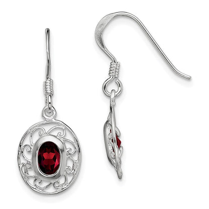 Sterlingsilber Rhodiniert Fantasie Granat Ohrringe