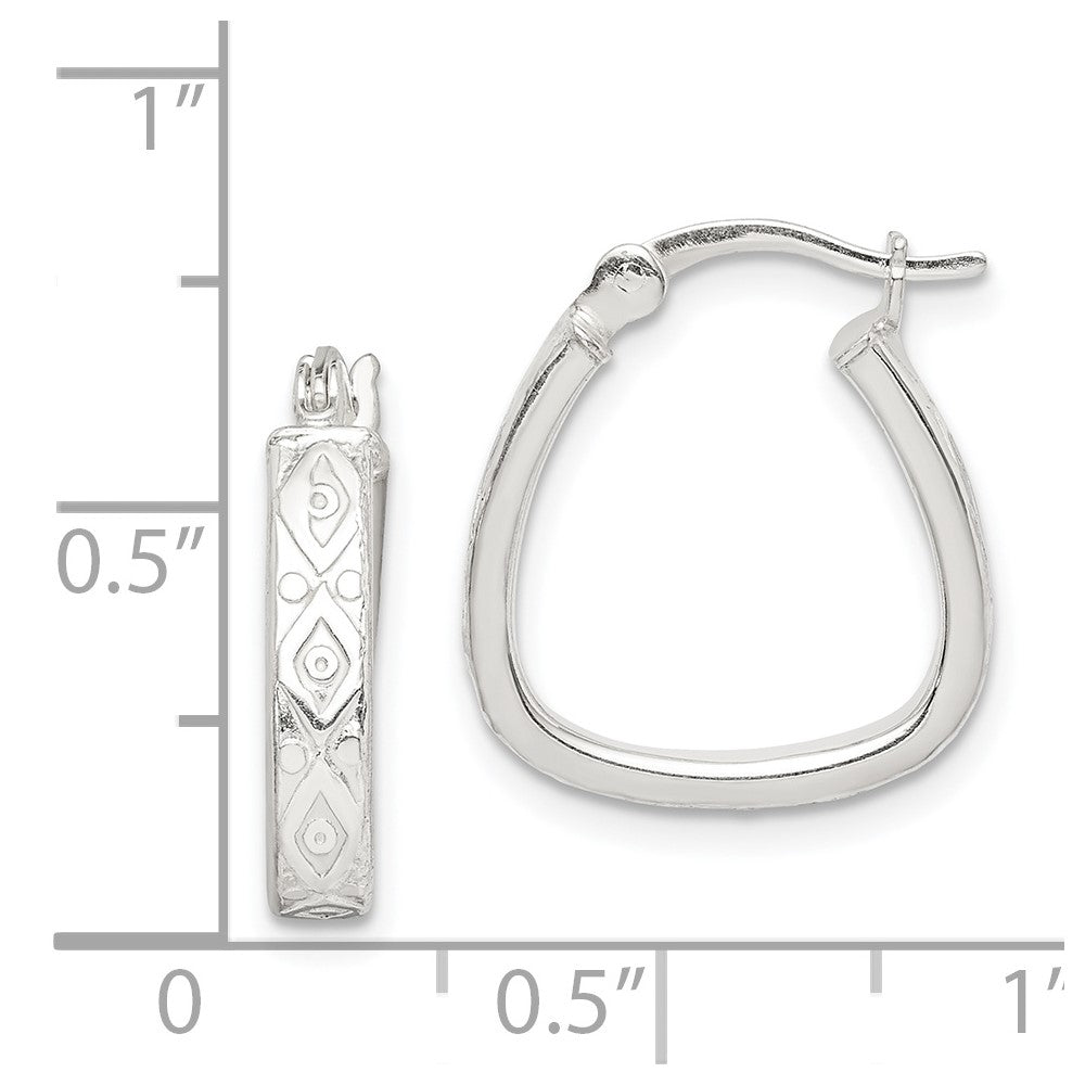 Sterlingsilber Gemustert 3mm Creolen