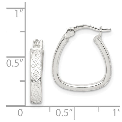 Sterlingsilber Gemustert 3mm Creolen