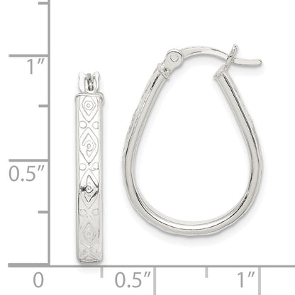 Sterlingsilber Gemustert 3mm Tropfen Creolen